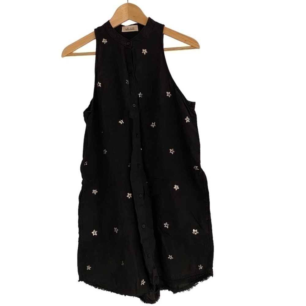 BELLA DAHL black linen dress - size small*